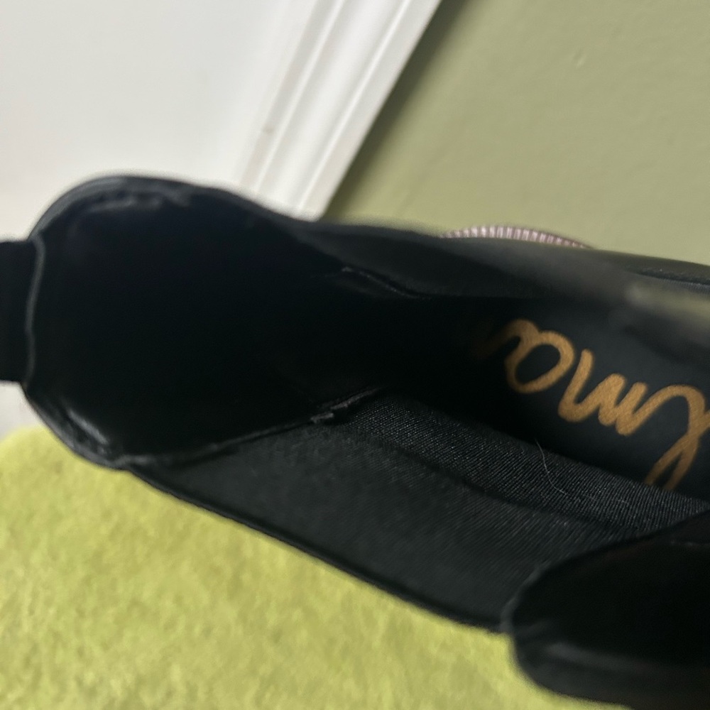 NWOB Sam Edelman Black Leather Ankle Boots Sz 8.5 - Picture 13 of 14